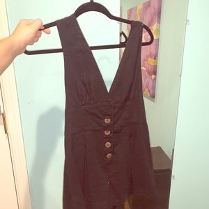 Black Romper Button Up